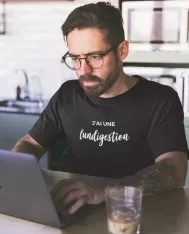 T-shirt homme personnalisé - Citations Humour - "J'ai une Lundigestion"