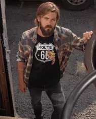 T-shirt homme personnalisé - Vintage - "Pin-up on the road"