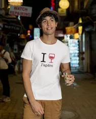 T-shirt homme 100% coton bio - Cadeau - "I LOVE l'apéro"