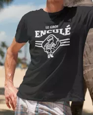 T-shirt homme 100% coton bio - Humour - "Gros enculé"