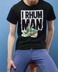T-shirt homme 100% coton bio - Humour - "I RHUM MAN"