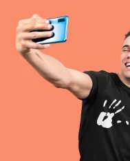 T-shirt homme personnalisé - Humour - "Hand's print"