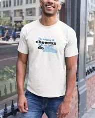 T-shirt homme 100% coton bio - Humour - "Pas besoin de cheveux avec ce corps de rêves" 2