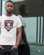 T-shirt homme personnalisé - Moto tout terrain - "Cycle shop"