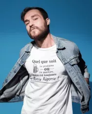 T-shirt homme personnalisé - Apéro - "L'apéro est la bonne réponse"