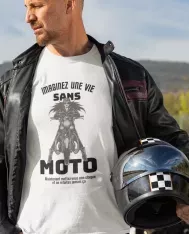 T-shirt homme personnalisé - Moto - "Une vie sans moto ?"