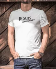 T-shirt homme 100% coton bio - Humour - "Je suis modération"