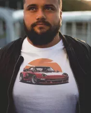 T-shirt homme personnalisé - Supercars & Exotiques - "Porsche Turbo Soleil"