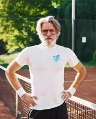 T-shirt homme 100% coton bio - Humour - "Vieux machin" Bleu