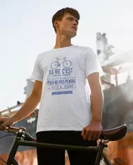 T-shirt homme personnalisé - Citations Famille / Motivation - "La vie c'est comme une bicyclette"