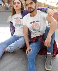 T-shirt homme personnalisé - J'peux pas - "J'peux pas j'pars en van"