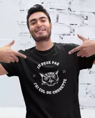T-shirt homme personnalisé - J'peux pas - "J'peux pas j'ai cul de chouette"