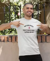 T-shirt homme personnalisé - Citation - "Le vin d'ici"