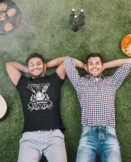 T-shirt homme 100% coton bio - Humour - "J'peux pas j'ai barbeuc" Old school