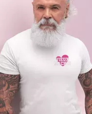 T-shirt homme 100% coton bio - Humour - "Vieux machin" Rose