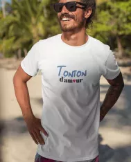 T-shirt homme 100% coton bio - Cadeau - "Tonton d'amour"