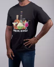 T-shirt homme 100% coton bio - Humour - "J'peux pas j'ai apéro"
