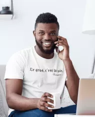 T-shirt homme 100% coton bio - Humour - Kaamelott "Le gras, c'est la vie"