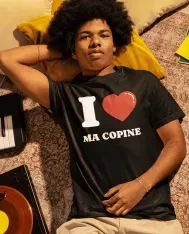 T-shirt homme personnalisé - Cadeau - "I LOVE MA COPINE"