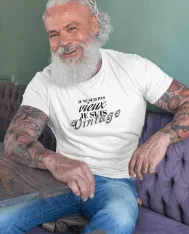 T-shirt homme 100% coton bio - Humour - "Je ne suis pas vieux"