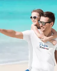 T-shirt homme 100% coton bio - Cadeau - "Papa d'amour"