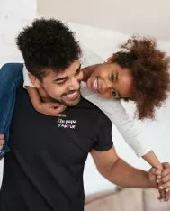 T-shirt homme 100% coton bio - Cadeau - "Élu papa d'amour"