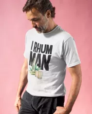 T-shirt homme 100% coton bio - Humour - "I RHUM MAN"