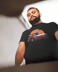 T-shirt homme personnalisé - Supercars & Exotiques - "Porsche Turbo Soleil"