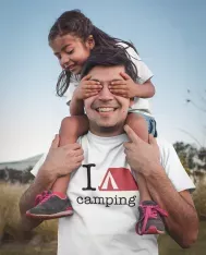 T-shirt homme 100% coton bio - Cadeau - "I LOVE camping"