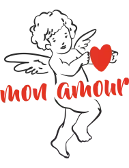 T-shirt femme 100% coton bio - Cadeau - "mon amour "