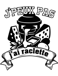 T-shirt femme 100% coton bio - Humour - "J'peux pas j'ai raclette" Old school