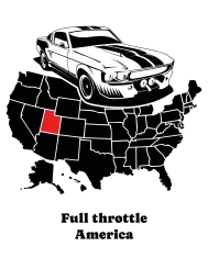 T-shirt femme personnalisé - Muscle car et usa - "Full throttle America"