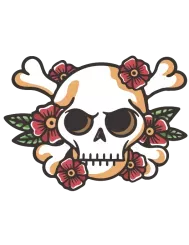 T-shirt femme personnalisé - Tête de mort - "Crâne fleuri"