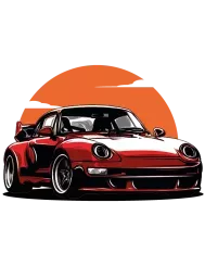 T-shirt femme personnalisé - Supercars & Exotiques - "Porsche Turbo Soleil"