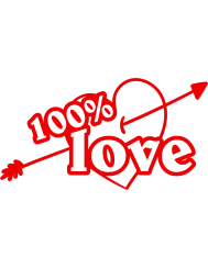 T-shirt femme 100% coton bio - Cadeau - "100% love "