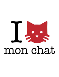 T-shirt femme 100% coton bio - Cadeau - "I LOVE mon chat"