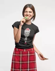 T-shirt femme personnalisé - Évènements - "Squelette bad santa"
