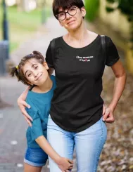 T-shirt femme 100% coton bio - Cadeau - "Élue maman d'amour"