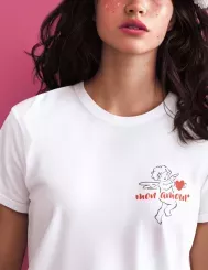 T-shirt femme 100% coton bio - Cadeau - "mon amour "