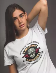 T-shirt femme personnalisé - Moto - "Pas toujours grincheux"