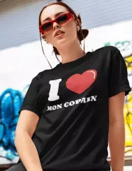 T-shirt femme personnalisé - Cadeau - "I LOVE MON COPAIN"