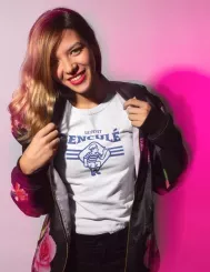 T-shirt femme 100% coton bio - Humour - "Petit enculé"