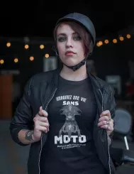 T-shirt femme personnalisé - Moto - "Une vie sans moto ?"
