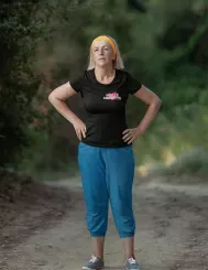 T-shirt femme 100% coton bio - Humour - "Vieille chouette" Rose