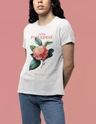 T-shirt femme personnalisé - Nature - "Pink paradise"