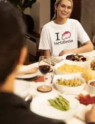 T-shirt femme 100% coton bio - Cadeau - "I LOVE tartiflette"