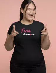 T-shirt femme 100% coton bio - Cadeau - "Tata d'amour"