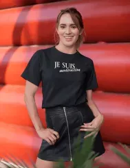 T-shirt femme 100% coton bio - Humour - "Je suis modération"