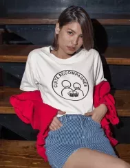 T-shirt femme 100% coton bio - Humour - "Cuite accompagnée"