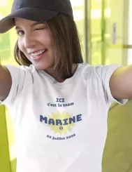 T-shirt femme personnalisé - Évènements - "Ici c'est la team"